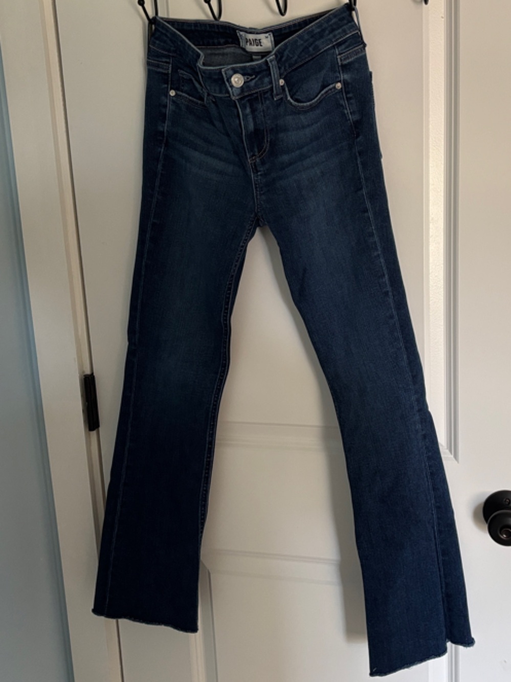 Paige Manhattan Raw Hem Dark Wash